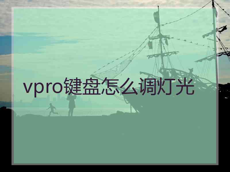 vpro键盘怎么调灯光