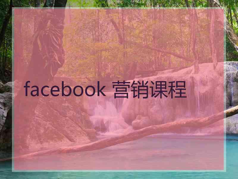 facebook 营销课程