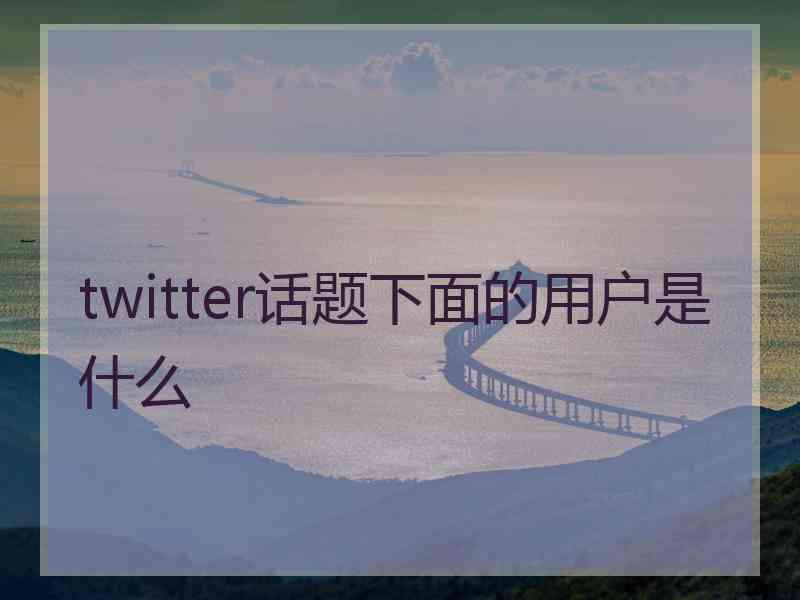 twitter话题下面的用户是什么