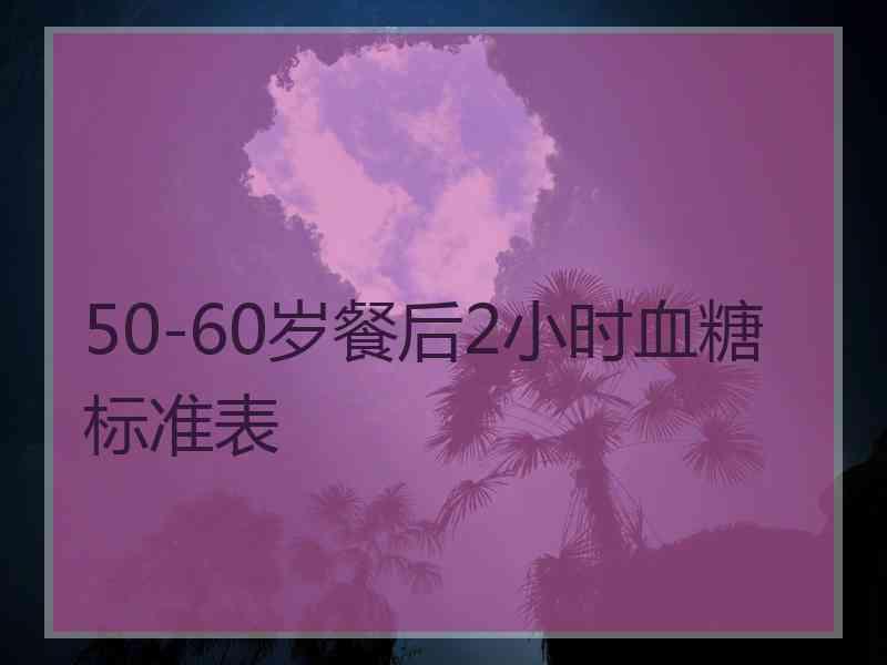 50-60岁餐后2小时血糖标准表