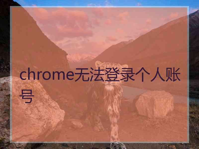 chrome无法登录个人账号