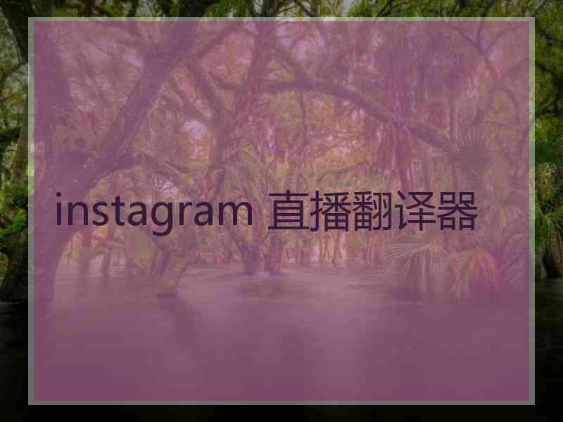 instagram 直播翻译器