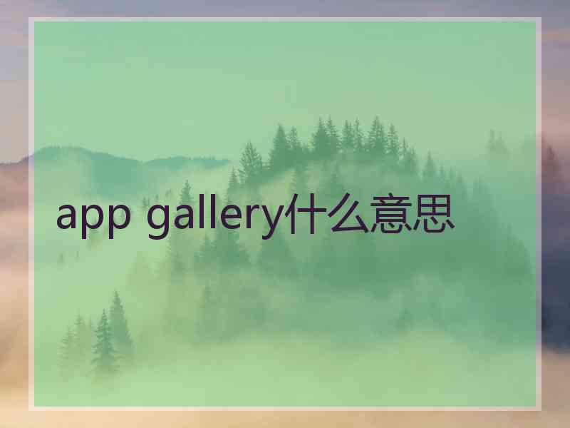 app gallery什么意思