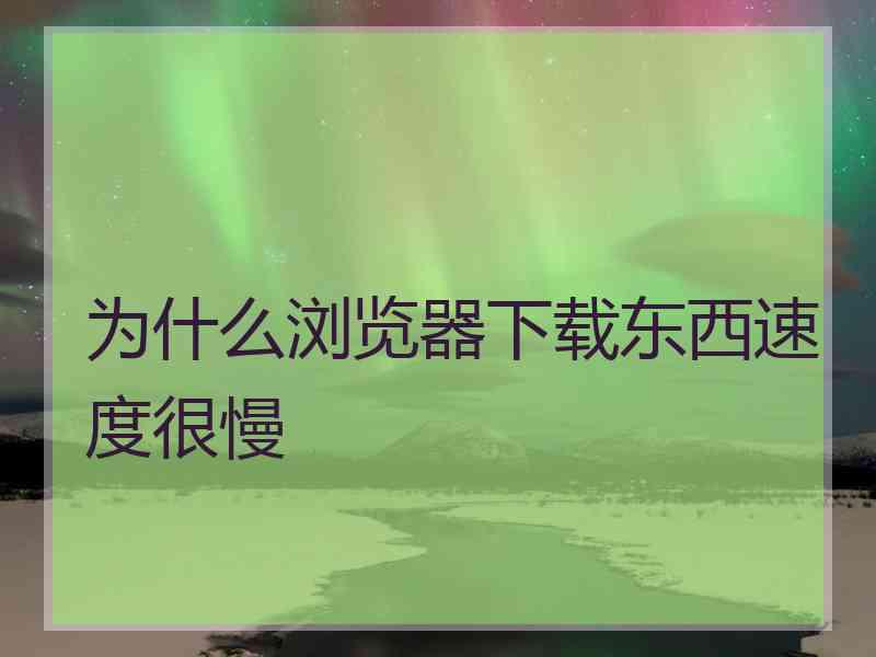 为什么浏览器下载东西速度很慢