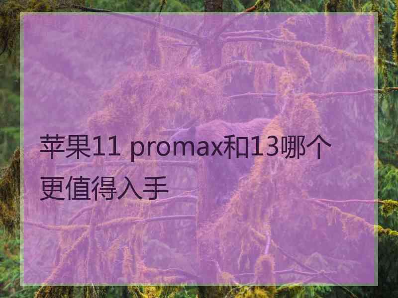 苹果11 promax和13哪个更值得入手