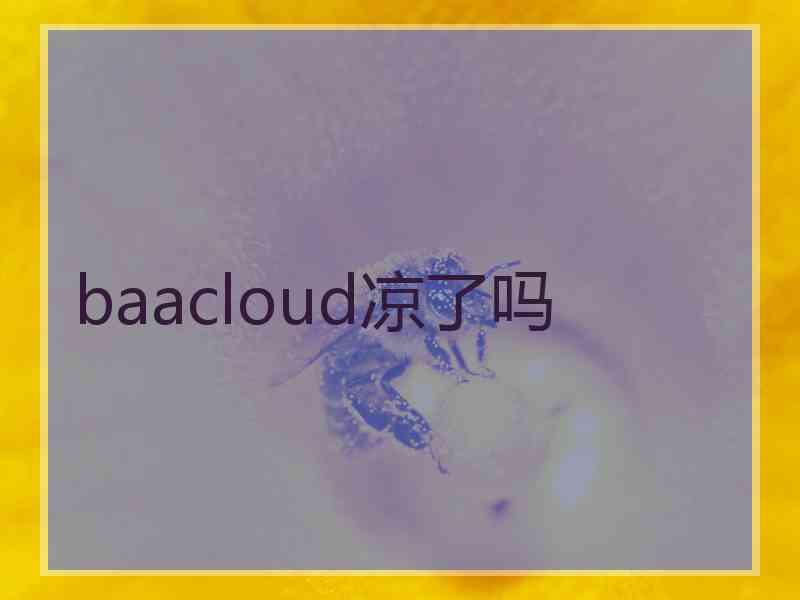 baacloud凉了吗