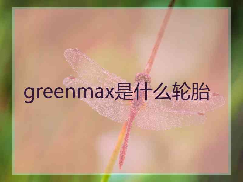 greenmax是什么轮胎