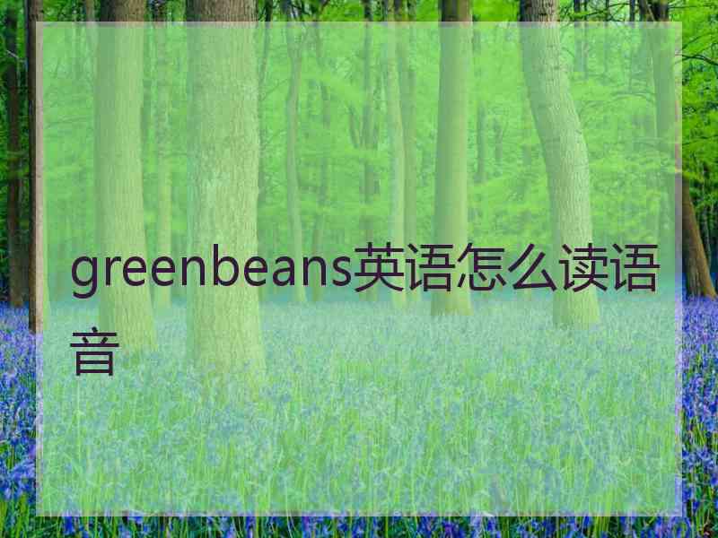 greenbeans英语怎么读语音