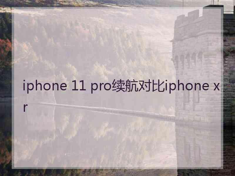 iphone 11 pro续航对比iphone xr