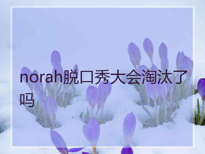 norah脱口秀大会淘汰了吗