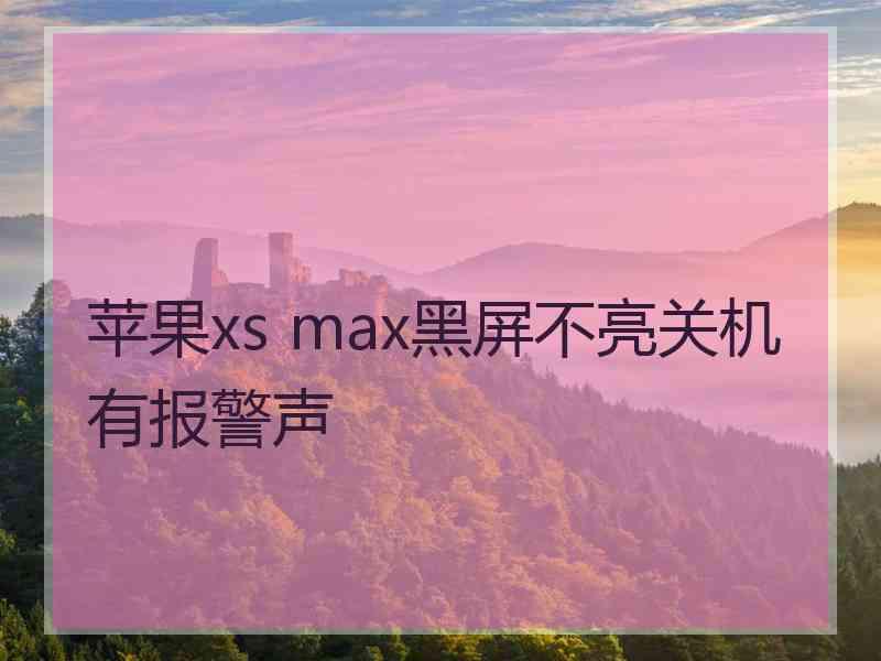 苹果xs max黑屏不亮关机有报警声