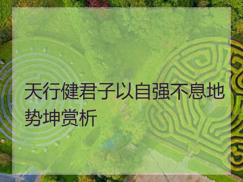 天行健君子以自强不息地势坤赏析