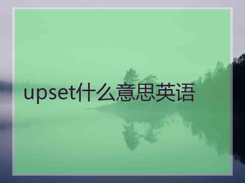 upset什么意思英语