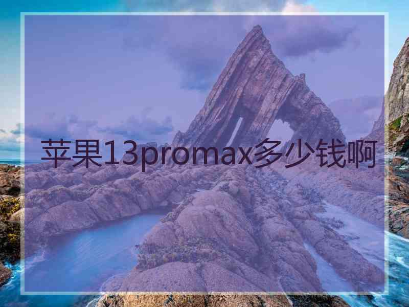 苹果13promax多少钱啊