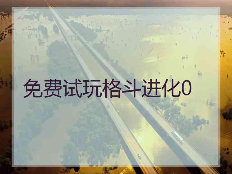 免费试玩格斗进化0