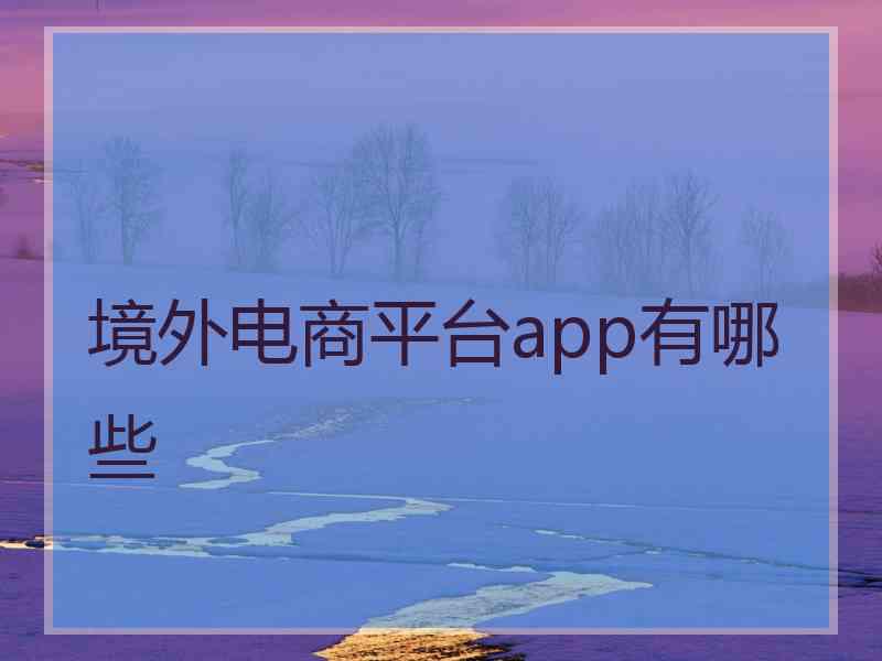 境外电商平台app有哪些