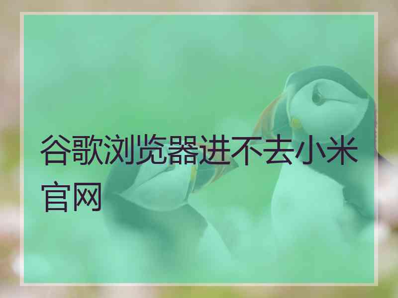 谷歌浏览器进不去小米官网