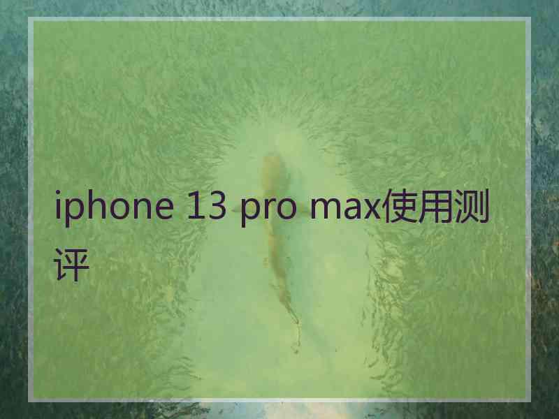 iphone 13 pro max使用测评