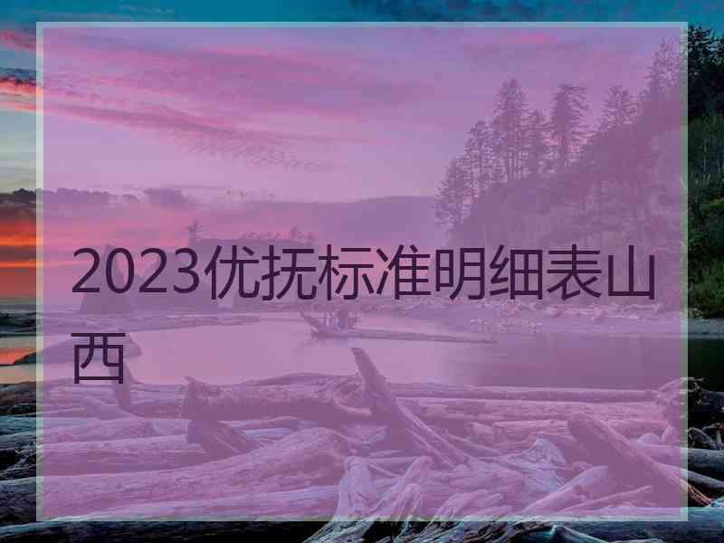 2023优抚标准明细表山西