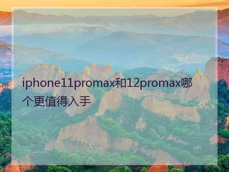 iphone11promax和12promax哪个更值得入手