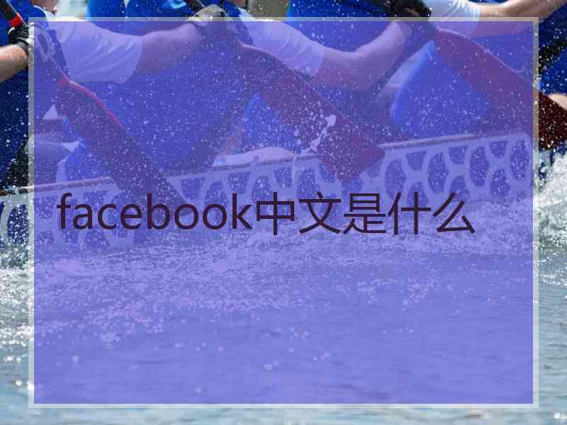 facebook中文是什么