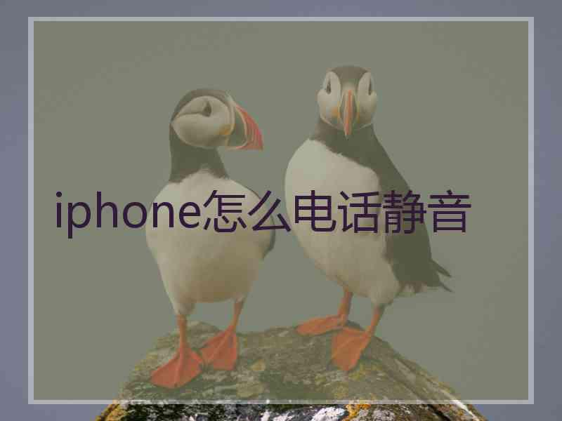 iphone怎么电话静音