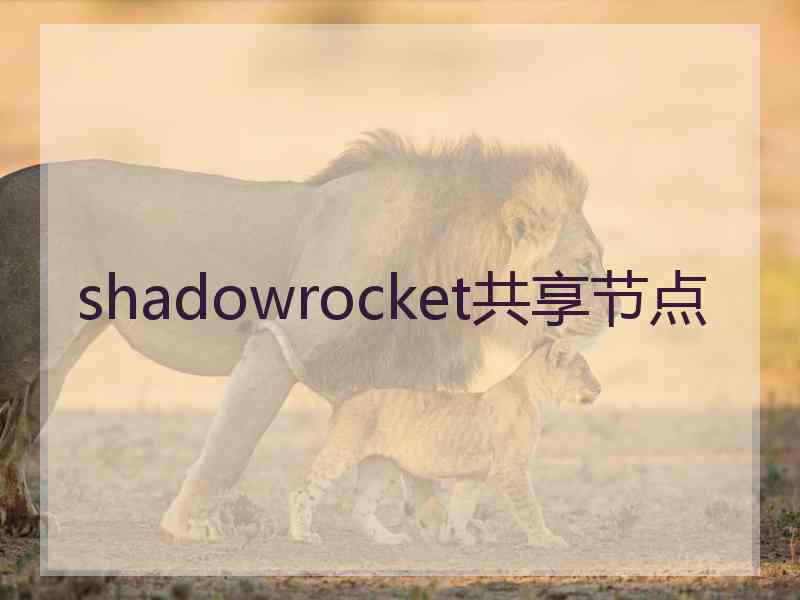 shadowrocket共享节点