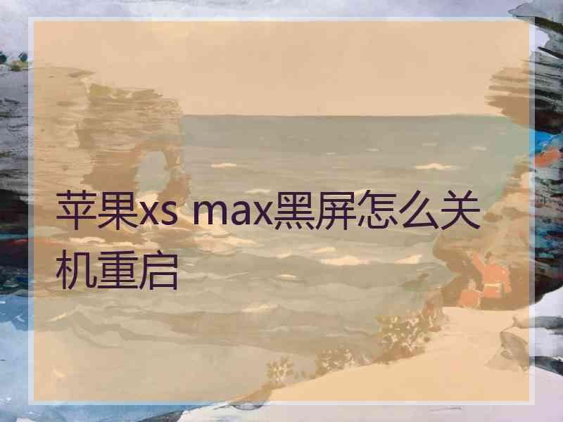 苹果xs max黑屏怎么关机重启