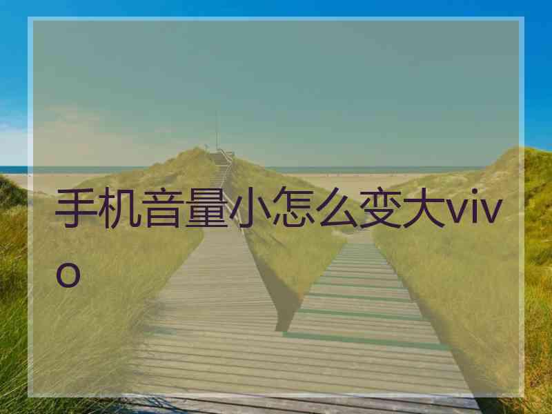 手机音量小怎么变大vivo