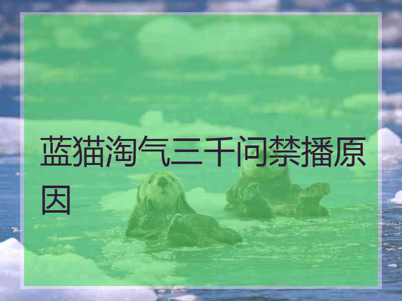 蓝猫淘气三千问禁播原因