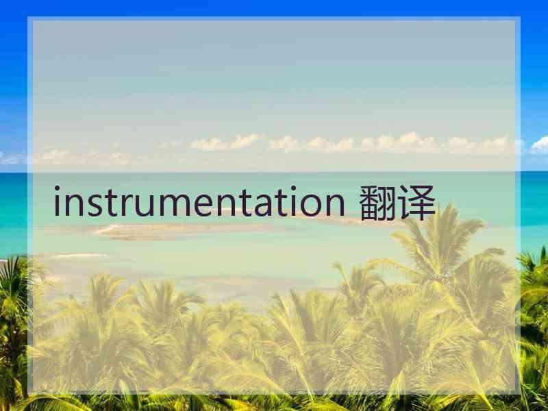 instrumentation 翻译