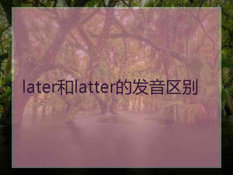 later和latter的发音区别