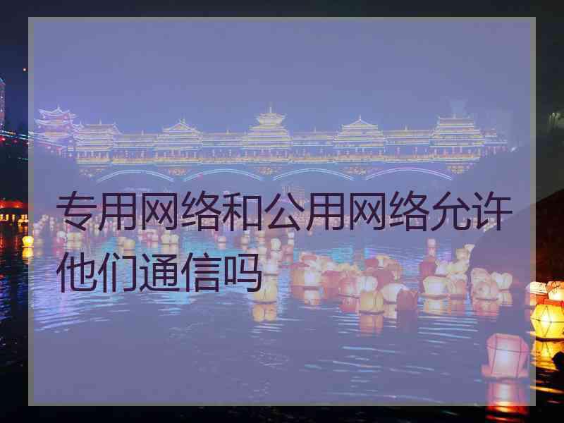 专用网络和公用网络允许他们通信吗