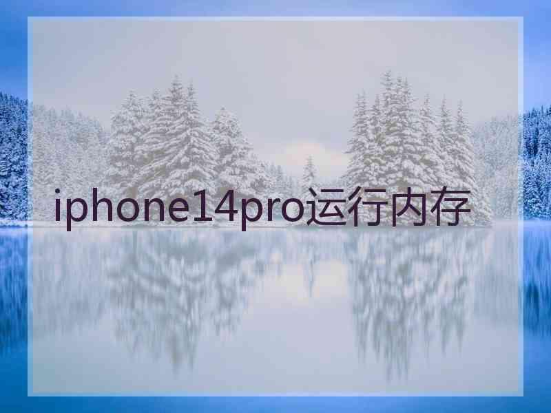 iphone14pro运行内存