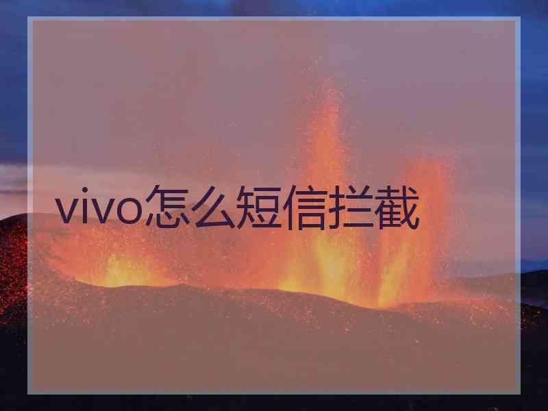 vivo怎么短信拦截