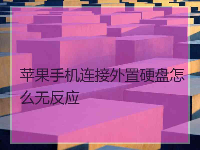 苹果手机连接外置硬盘怎么无反应