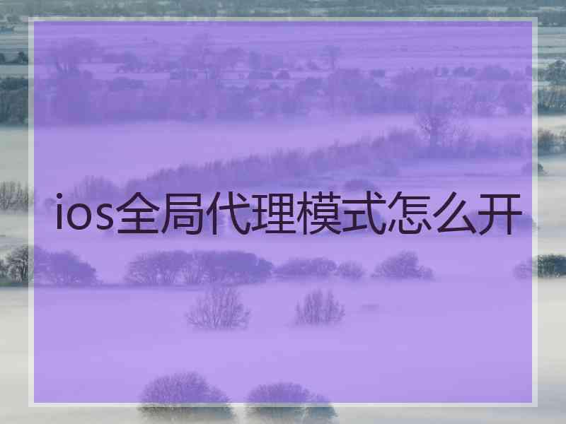 ios全局代理模式怎么开