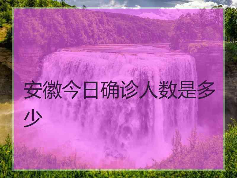 安徽今日确诊人数是多少