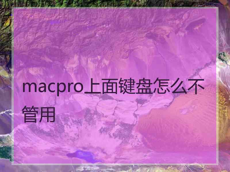 macpro上面键盘怎么不管用