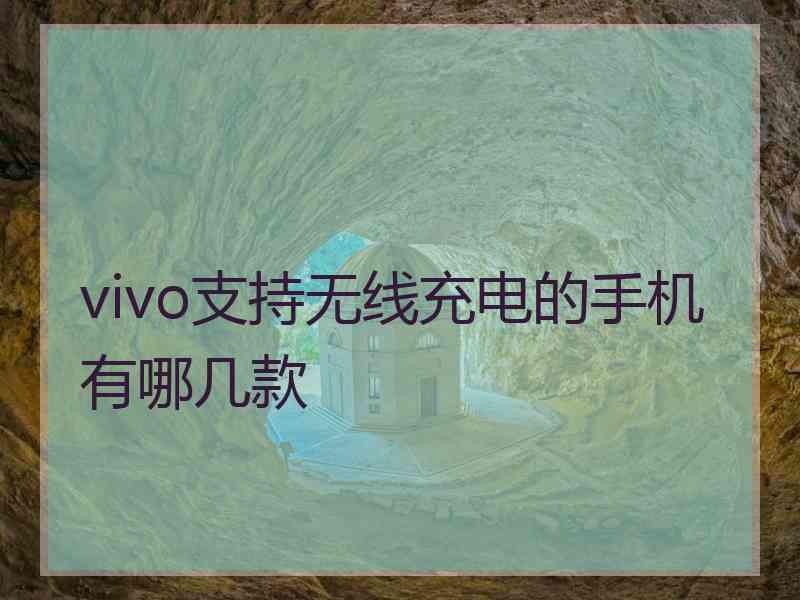 vivo支持无线充电的手机有哪几款