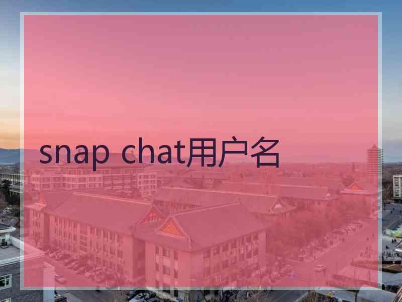 snap chat用户名