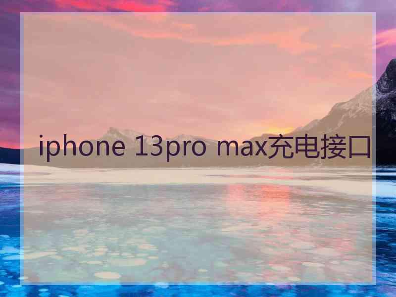 iphone 13pro max充电接口