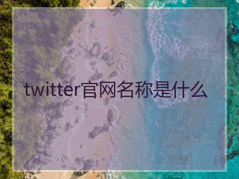 twitter官网名称是什么