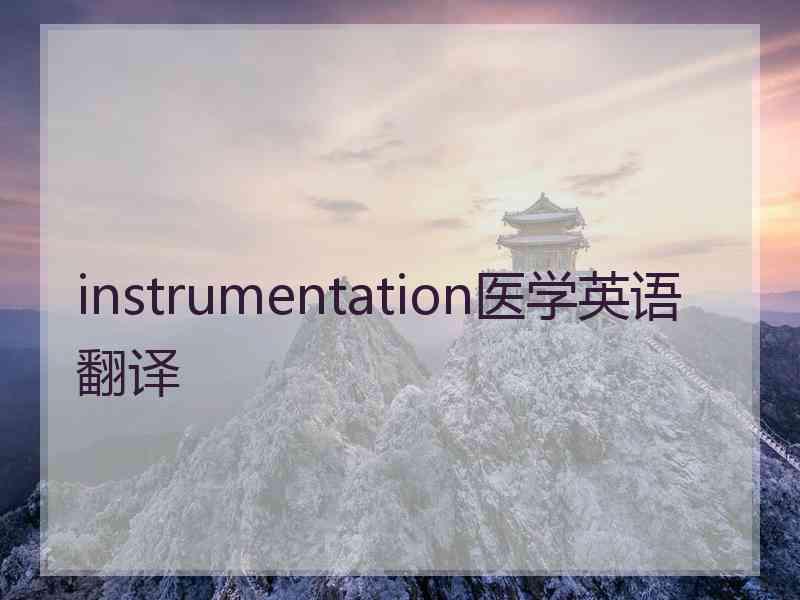 instrumentation医学英语翻译