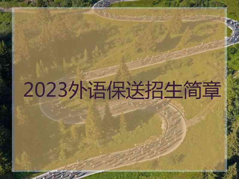 2023外语保送招生简章