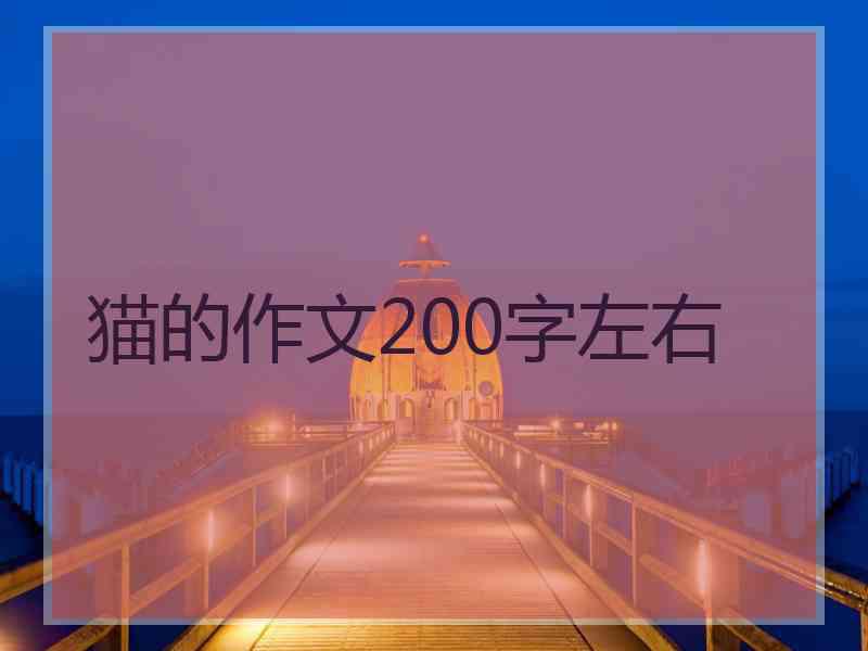 猫的作文200字左右