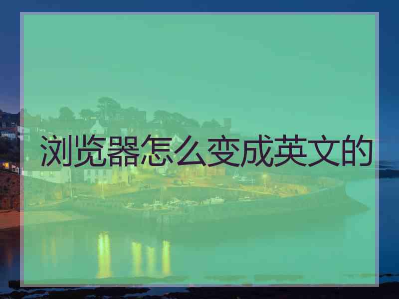 浏览器怎么变成英文的