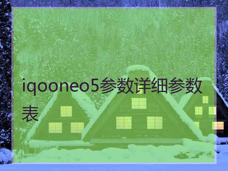 iqooneo5参数详细参数表