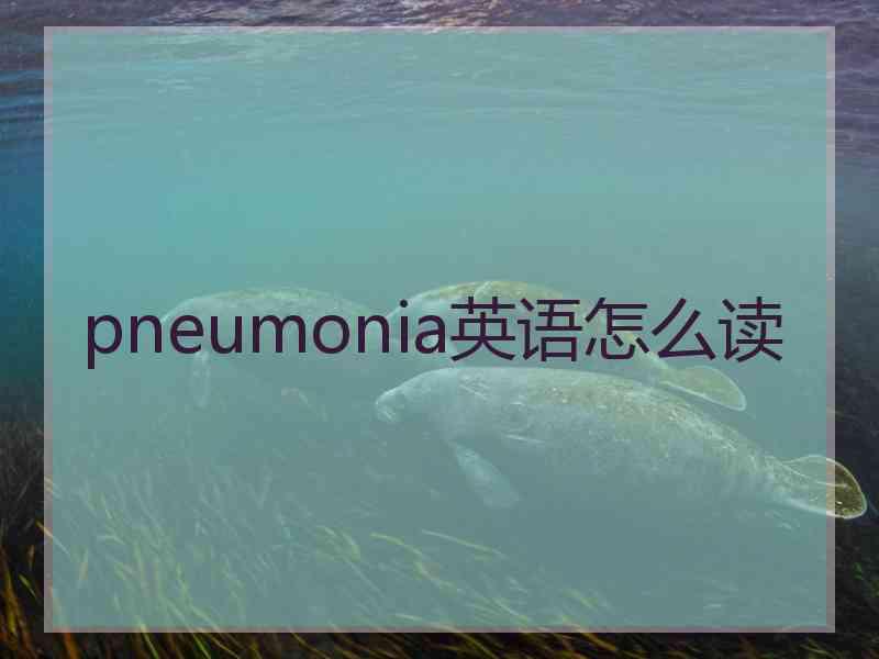 pneumonia英语怎么读