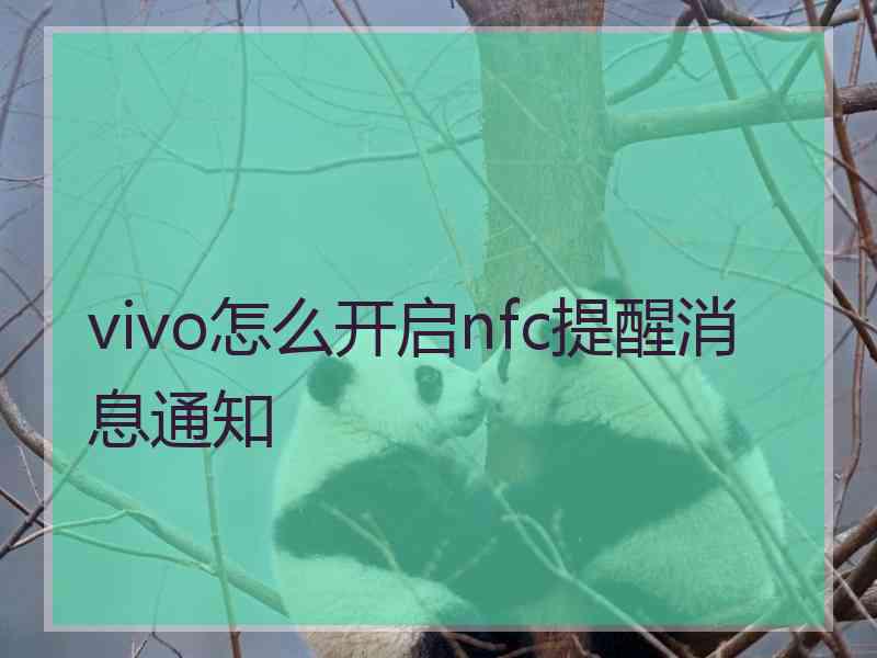 vivo怎么开启nfc提醒消息通知